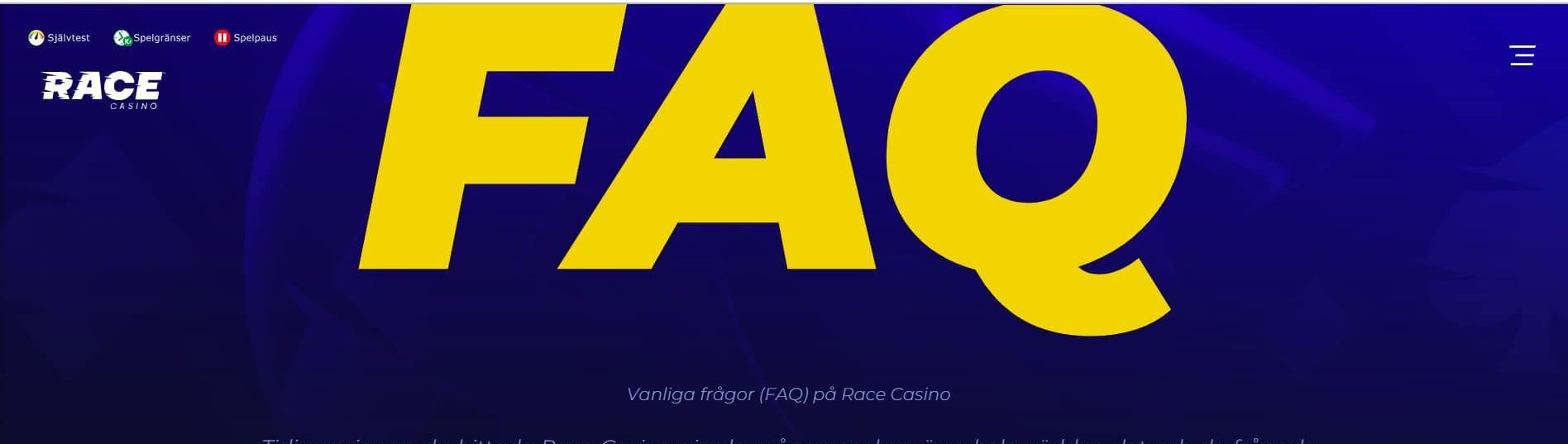 Race Casino har flertalet kontakt- och informationsvägar