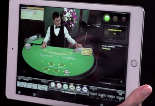 Live casino på en iPad