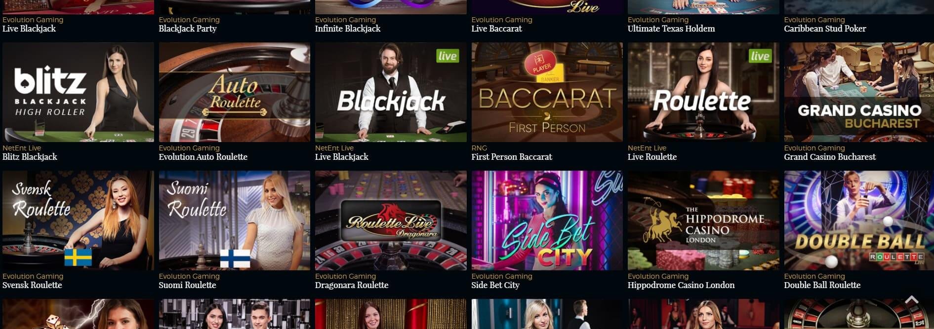 Premiere Live Casino lever upp till sitt namn med mängder av bord